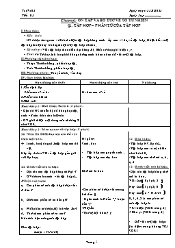 Giáo án Số học 6 - Học kì 1