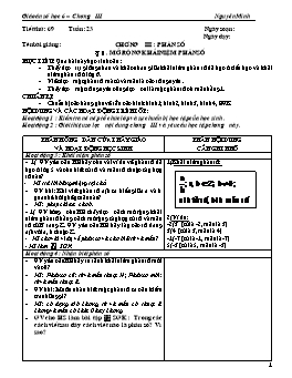 Giáo án Số học lớp 6 – Chương III: Phân số