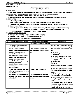 Giáo án Tự chọn bám sát Hình học 7 - Tuần 16, 17