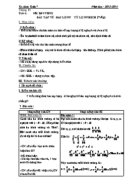 Giáo án Tự chọn Toán 7 - Tháng 11, 12 - Trường THCS Nam Triều