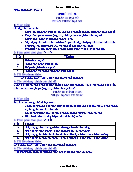 Giáo án Tự chọn Toán 8 - Chủ đề 4 - Trường THCS Lê Lợi