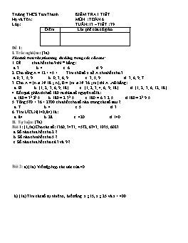 Kiểm tra 1 tiết môn: Số học 6 tuần 13 - tiết 39 (Đề 2)