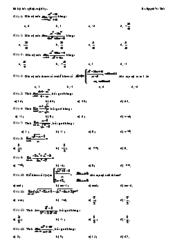 Bài tập trắc nghiệm về giới hạn - Gv: Nguyễn Văn Toàn