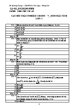 Câu hỏi trắc nghiệm chương V _môn giải tích lớp 11
