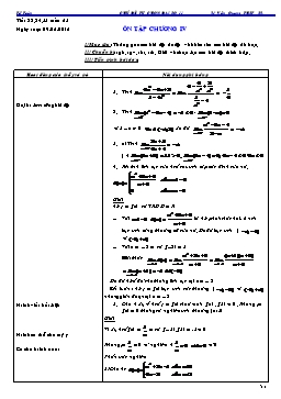 Chủ đề tự chọn Đại số 11 tuần 25: Ôn tập chương IV
