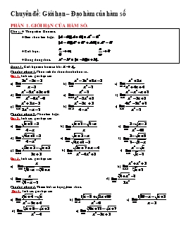 Chuyên đề Giới hạn – Phần 1: Giới hạn của hàm số