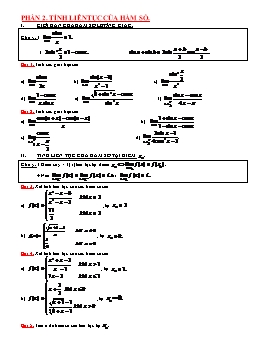 Chuyên đề giới hạn - Phần 2: Tính liên tục của hàm số & Phần 3: Đạo hàm của hàm số