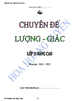 Chuyên đề Lượng giác lớp 11 nâng cao