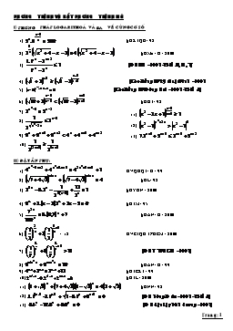 Chuyên đề Phương trình và bất phương trình mũ
