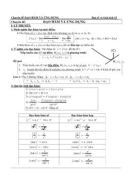 Đại số và Giải tích 11 - Chuyên đề Đạo hàm và ứng dụng