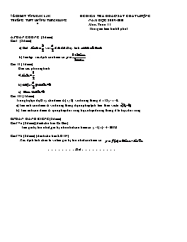 Đề kiểm tra khảo sát chất lượng môn: Toán 11