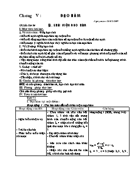 Giáo án Đại số 11 nâng cao - Chương V: Đạo hàm