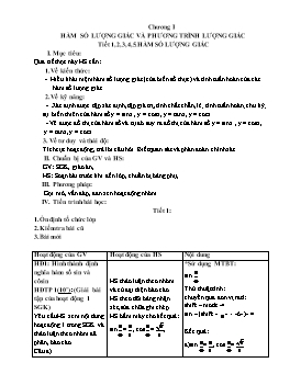 Giáo án Đại số & Giải tích 11 cả năm - Trường THPT Vinh Lộc