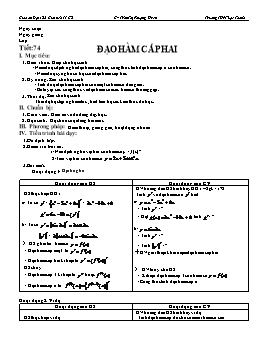 Giáo án Đại số & Giải tích 11 CB tiết 74: Đạo hàm cấp hai