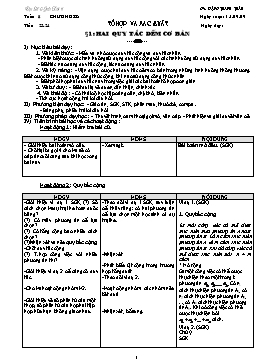 Giáo án Đại số & Giải tích 11 - Chương 2 - Bài 1: Hai quy tắc đếm cơ bản