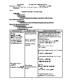 Giáo án Đại số & Giải tích 11 - Chương III: Dãy số - Cấp số cộng - cấp số nhân