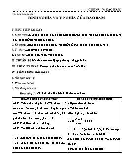 Giáo án Đại số & Giải tích 11 cơ bản - Chương V: Đạo hàm