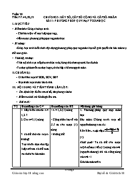 Giáo án Đại số & Giải tích 11 nâng cao - Học kì 2