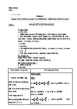 Giáo án Đại số & Giải tích 11 tiết 1 đến 25