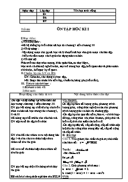 Giáo án Đại số & Giải tích 11 tiết 46, 47: Ôn tập học kì I