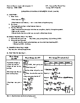 Giáo án Đại số và giải tích nâng cao 11 tiết 80 - 82: Đạo hàm các hàm số lượng giác