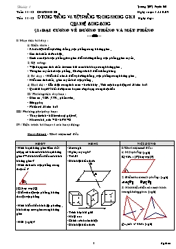 Giáo án Hình học 11 - Chương 2 - Bài 1: Đại cương về đường thẳng và mặt phẳng