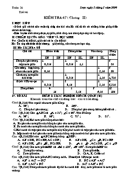 Giáo án Hình học 11 tiết 46: Kiểm tra 45' (Chương II)