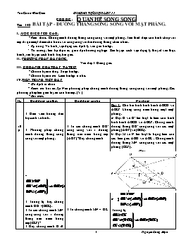 Giáo án Tự chọn lớp 11 - Chủ đề: Quan hệ song song