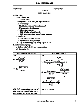 Giáo án Tự chọn Toán 11 - Học kì II