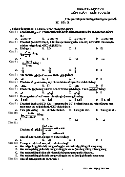Kiểm tra học kỳ II môn Tán khối 11 cơ bản