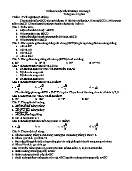 Kiểm tra một tiết Hình học chương 3