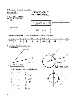 Ôn thi đại học môn Toán - Chuyên đề 2: Lượng giác