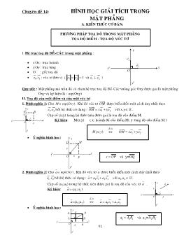 Ôn thi đại học môn Toán - Chuyên đề: Hình học giải tích trong mặt phẳng
