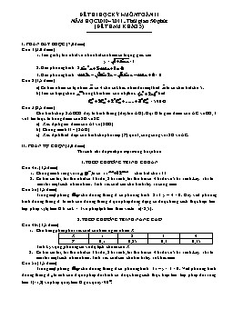 10 Đề thi học kỳ I - Môn Toán 11