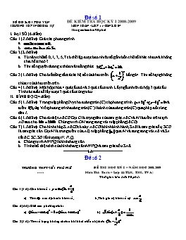 21 Đề kiểm tra học kỳ I môn Toán - Lớp 11