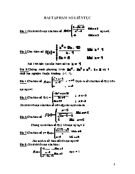 25 Bài tập hàm số liên tục