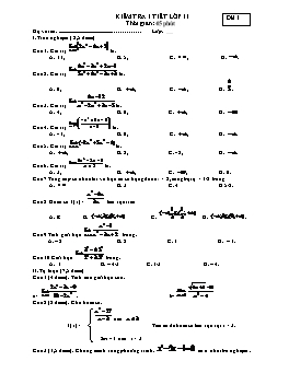 4 đề kiểm tra 1 tiết lớp 11 phần Giới hạn