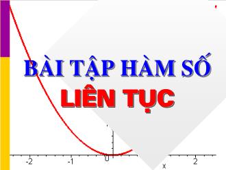 Bài giảng Bài tập hàm số liên tục