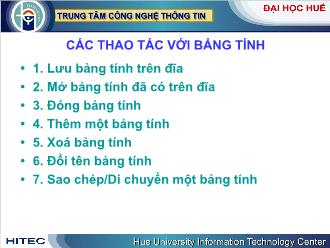 Bài giảng EXCEL