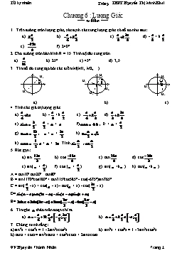 Bài tập Chương 6: Lượng Giác