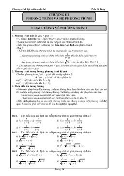 Bài tập Đại số 10 - Chương III: Phương trình và hệ phương trình