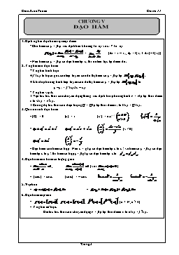 Bài tập Đại số 11 - Chương V: Đạo hàm