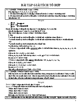 Bài tập giải tích tổ hợp