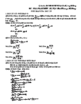 Bài tập Giới hạn của dãy số - Giáo viên: Đỗ Thế Nhất