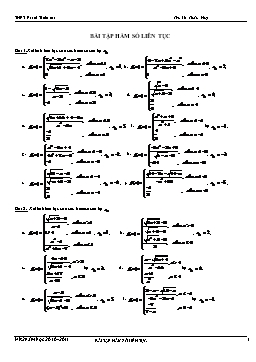Bài tập Hàm số liên tục - Gv. Lê Quốc Huy