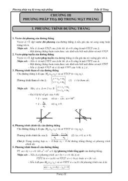 Bài tập Hình học 10 - Chương III: Phương pháp tọa độ trong mặt phẳng
