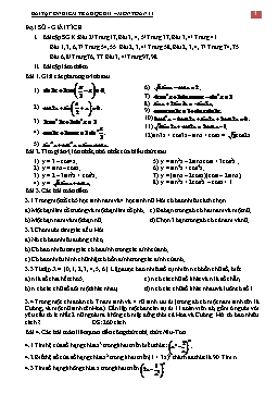 Bài tập ôn kiểm tra học kì I – Môn Toán 11