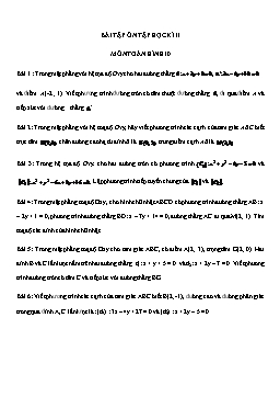 Bài tập ôn tập học kì II môn Toán Hình 10