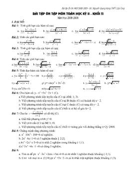 Bài tập ôn tập môn Toán học kỳ II - Khối 11