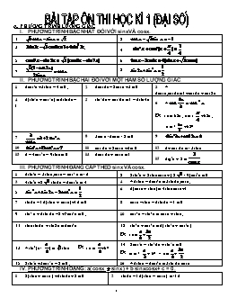 Bài tập ôn thi học kì 1 (Đại số 11)